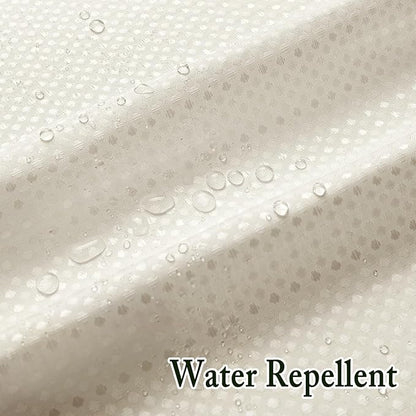 Gibelle Long Shower Curtain 72x80, Waffle Weave Bathroom Shower Curtain with Snap-in Fabric Liner Set, No Hooks Needed, Hotel Style with Mesh Top Window, Ivory