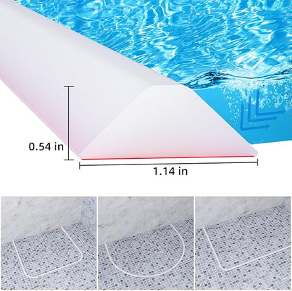 Duzzy 118 Inch Collapsible Shower Water Dam, Shower Threshold Water Stopper Barrier and Retention System and Keeps Water Inside Threshold Dry and Wet Separation, Suitable for Bathroom & Kitchen