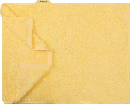 SEMAXE Hand Towel for Bathroom, 100% Combed Cotton Towel with Hanging Loop, Hotel Quality Absorbent Towel, Solid Colored Simple Style, 1 Pc Yellow Hand Towel, 550 GSM, 27" L x 16" W