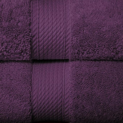 BLUENILEMILLS Premium Towel Collection, Egyptian Cotton Towels for Shower and Bathroom Assorted 6-Piece Towel Set, 30" x 55", 20" x 30", 13" x 13", Plum by Blue Nile Mills