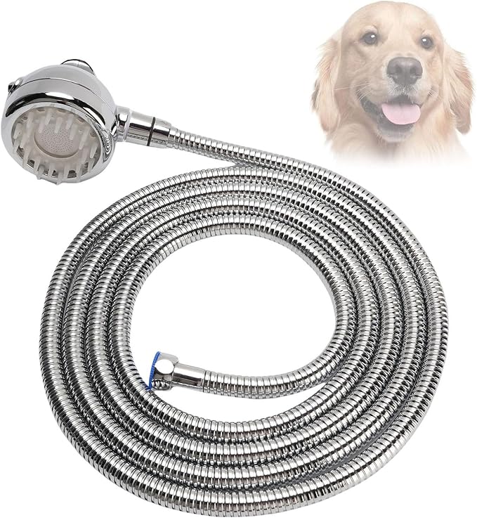 Fafeicy Dog Shower Attachment Set, ABS Pet Washing Sprayer with Hose and Adjustable Water Modes, for Easy Bathing and Grooming