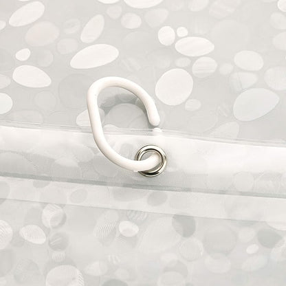 AooHome Pebble Pattern Shower Curtain Liner, Plastic EVA Shower Curtain with Bottom Magnets, Water Repellent, 72x72 inch, Semi Transparent