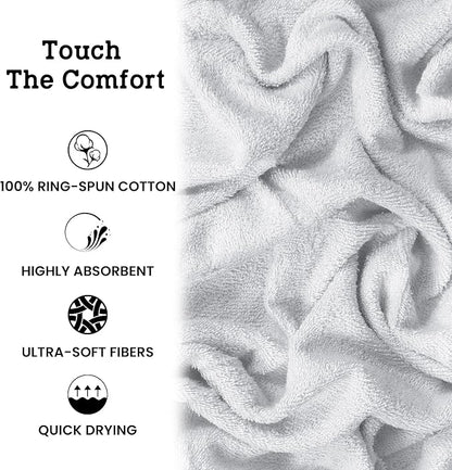 Casa Lino 100% Cotton Hand Towels for Bathroom - Soft, Highly Absorbent & Quick Dry Kitchen Towels - Gym Towel Set - Travel Towel Set - 24" x 16" - Pack of 4 - (Multicolor I)
