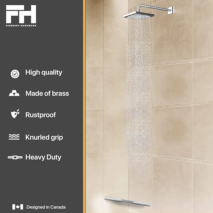 Shower Foot Rest, Corner Shower Bar for Shaving Legs, Wall Mounted Hotel Shower Foot Ledge, Brass Bar Bathroom Foot Step (Polished Chrome)