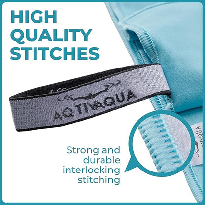 AqtivAqua Quick Dry Towel - Lightweight Microfiber Travel Towel w/Bag - Fast Drying Towel Set for Camping, Beach, Pool, Gym, Backpacking, Sports, Yoga & Swim Use, Hiking (Blue, M:24"x40")