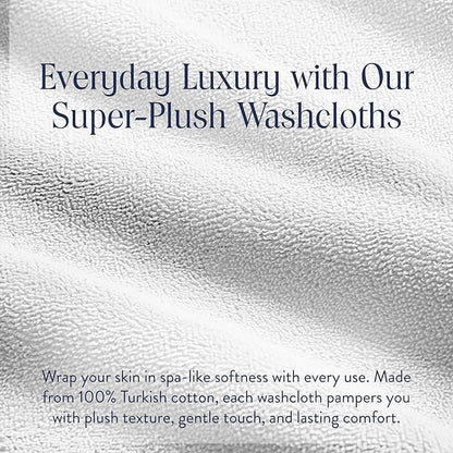 Brooklinen Super-Plush Turkish Cotton Washcloths - Set of 2 - Cotton, 820 GSM, Highly Absorbent, Machine Washable, Perfect for Home & Bathroom (13" x 13", Solid White)