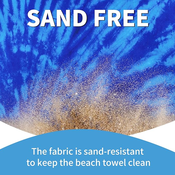 6 Pack Lightweight Thin Beach Towel Oversized 71"x32" Big Extra Large Microfiber Sand Free Towels for Adult Quick Dry Travel Camping Beach Accessories Gift Sea Turtle Mandala Tie Dye Stripe Laguna