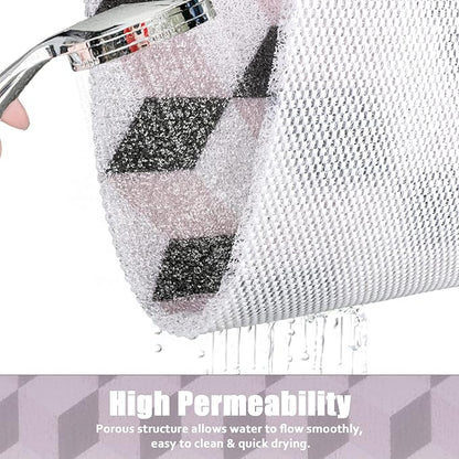 Square Shower Mat Non-Slip 24x 24 Inch, Soft Comfort Bath Mat with Drainage Holes, PVC Loofah Massage Bathmat for Shower,Tub,Bathroom,Wet Areas, Quick Drying