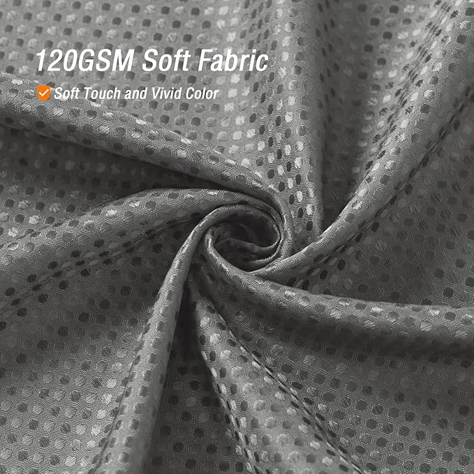 Gibelle Grey Shower Curtain, Waffle Weave Textured Fabric Shower Curtain for Bathroom - Soft Cloth & Hotel Spa Luxury, Water Repellent, Machine Washable, 72X72, Grey