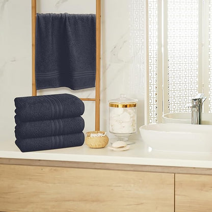 BOUTIQUO Ultra Soft Cotton 6 -Piece Hand Towel Set 16x24 Inch, Ideal for use in Bathroom, Kitchen, Gym, Spa & General Cleaning, Compact & Lightweight Multi Purpose Hand Towels - Charcoal Grey