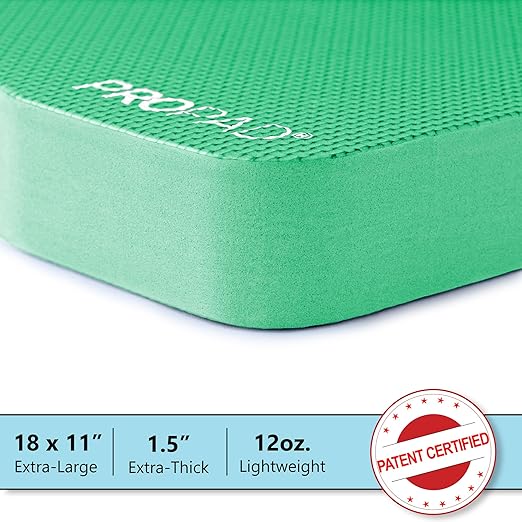 Thick Kneeling Pads, Garden Kneeler for Gardening, Bath Kneeler for Baby Bath, Kneeling Mat for Yoga, Knee Pad for Work, Extra Large (XL) 18 x 11 x 1.5 Inches, Green (Pack of 2)