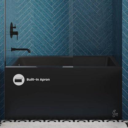 Voltaire 48" X 32" Left-Hand Drain Alcove Bathtub with Apron in Matte Black