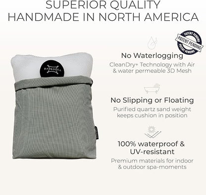 BADESOFA® Luxury Bath Pillow Set 2-Piece – Large Back Pillow & Foot Pillow for Tub – Spa-Grade Comfort for Head, Neck, Back & Feet – Quick Drying Bathtub Cushion Set in Charcoal