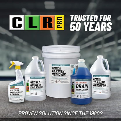 CLR PRO Heavy Duty Bleach-Free Mold and Mildew Stain Remover, 1 Gallon Bottle, Unscented Multi-Surface Stain Remover, Works on Tile, Wood, Concrete, Glass and More