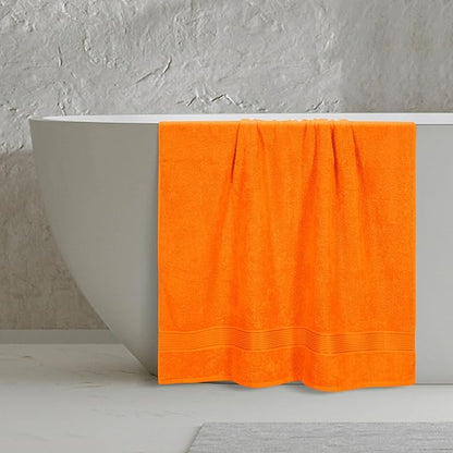 Belizzi Home Cotton 2 Pack Oversized Bath Sheet 35x70, Large Bath Sheet, Ultra Soft, Absorbent, Compact, Eco-Friendly, Recyclable, Quick Drying and Lightweight Towel - Orange