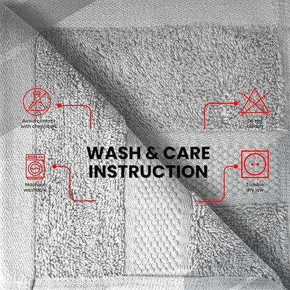 Infinitee Xclusives Luxury Wash Cloths for Showering [13x13] – 100% Cotton Washcloths [Pack of 4], Soft and Absorbent Face Towels for Bathroom Wash Clothes, Gym, and Spa (Charming Grey)
