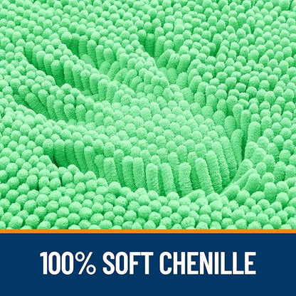 OLANLY Bathroom Rugs 36x24, Extra Soft Absorbent Chenille Bath Rugs, Rubber Backing Quick Dry, Machine Washable Bath Mats for Bathroom Floor, Tub and Shower, Home Decor Accessories, Mint Green
