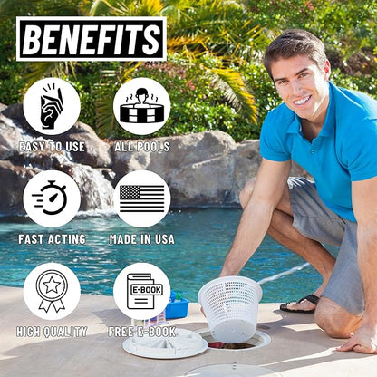 3in1 Pool Start Up - 20,000 Gallon Pool Opening Kit For Above Ground Pool, Pool Opening Kit for Inground Pools, Pool Starter Kit, Salt Water & Chlorine Compatible Pool Chemicals