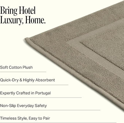 Preston Lane Douro Bath Mat – 100% Cotton, Plush & Absorbent Quick-Dry Bathroom Rug – Hotel-Quality Floor Mat for Shower or Tub, Made in Portugal, Eucalyptus