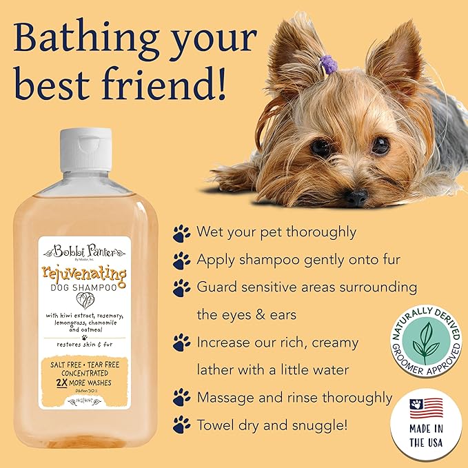Bobbi Panter Rejuvenating Dog Shampoo, Restores & Revitalizes Skin & Fur, Orange Citrus Scent - 30:1 Concentrated Formula, Made in The USA, Trusted by Professional Groomers, 14 oz. (Case of 12)