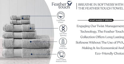 Delara Organic Cotton Luxuriously Plush Bath Towel 10 Piece Set|GOTS & Oeko-TEX Certified|Premium Hotel Quality Towels|Feather Touch Technology|650 GSM Long Staple|Soft, Quick Dry & Ultra-Absorbent