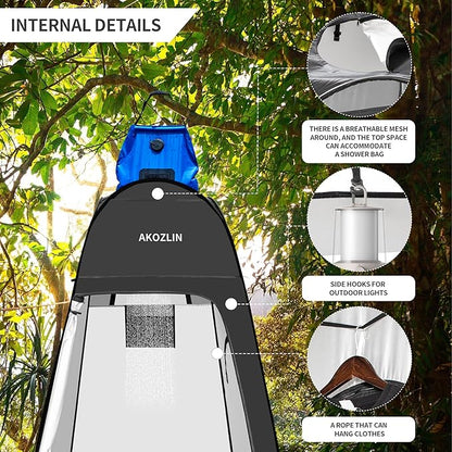 AKOZLIN Portable Pop Up Shower Tent Instant Privacy Dressing Changing Tent Outdoor Shower Room Camp Toilet Tent