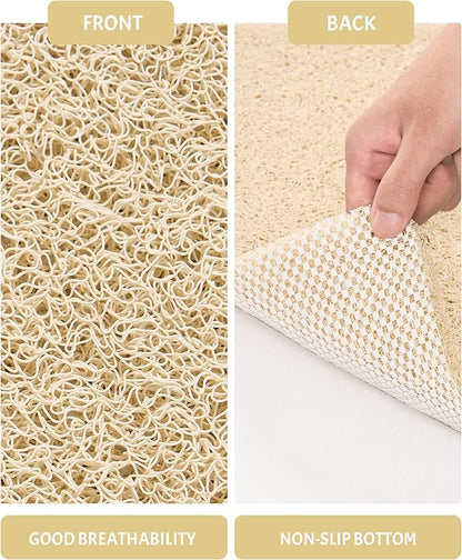 Non Slip Shower Mats for Inside Shower,16x24 Inch,Anti-Slip Bathtub Mats for Bathroom, Foot Scrubber Loofah Bath Mats for Shower, Quick Drying Shower Stall Mats for Wet Areas (Beige)