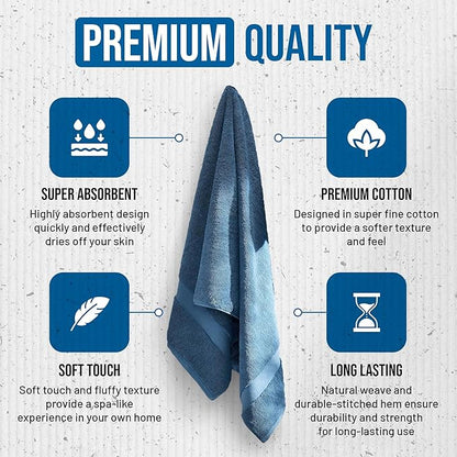 TOWELTIQUE- Organic Cotton Luxury Bath Towels Pack of 4 GOTS & Oeko- TEX Certified | Premium Soft, Absorbent & Quick-Drying Towels for Bathroom, Gym, Spa & Hotel Use – Turquoise