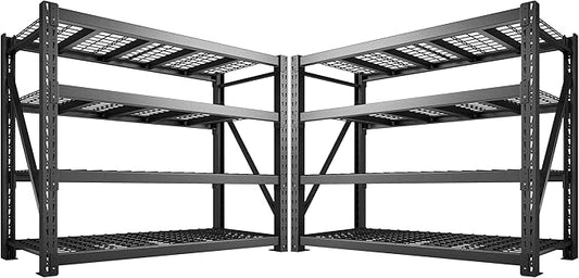 Bepatio 11000LBS Garage Shelving Heavy Duty Storage Shelves Adjustable 4-Tier Metal Shelving Uints Heavy Duty Industrial Shelves for Garage, Warehouse Basement Storage Room 24" D × 60" W × 72" H