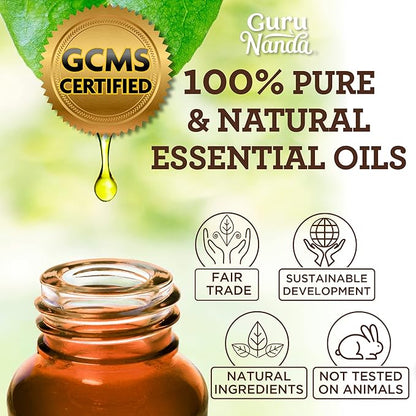 GuruNanda Sleep Essential Oil Set (Pack of 3 x 0.34 Fl Oz) - 100% Pure, Natural & Undiluted Cedarwood, Frankincense & Lavender Aromatherapy Oils for Diffuser - Perfect for Massages & DIY Recipes