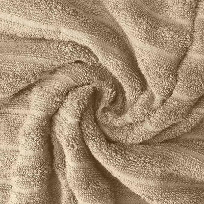 DAN RIVER Pack of 2 Bath Sheet 35x70 Inches, Ribbed Big Towels Oversized Extra Large Bath Towel, Absorbent Organic Cotton Towel - Tan