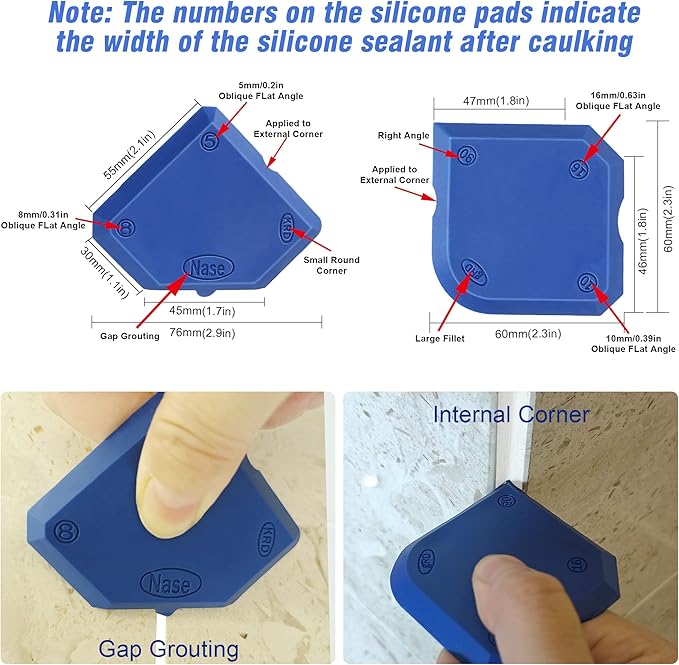 Caulking Tool Kit Silicone Sealant Finishing Tool Set Silicone Profiling Kit Grout Sealing Smoother Caulk Application Tool for Kitchen Bathroom Floor Window Sink Joint Toilet
