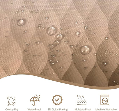 Brown Ombre Shower Curtain, Modern Geometric Shower Curtain Set, Washable Polyester Fabric for Bathroom, Weighted Hem, 72 x 72 inch