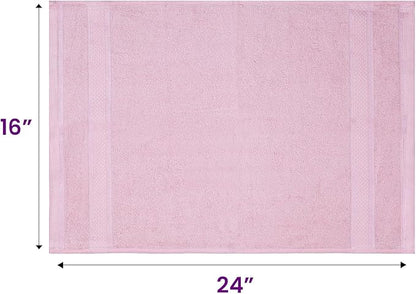 Casa Lino 100% Cotton Hand Towels for Bathroom - Soft, Highly Absorbent & Quick Dry Kitchen Towels - Gym Towel Set - Travel Towel Set - 24" x 16" - Pack of 4 - (Blush Pink)