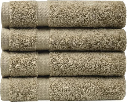 SOFE H&L | Olea Luxury Turkish Cotton Hand Towels Set of 4 Green | Premium, Soft, Durable, Absorbent | Hotel Quality Plush Towels and Thick Towel Sets