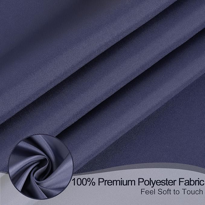AooHome Small Shower Curtain Liner, Polyester Soft Solid Color Shower Curtain with Hooks for Hotel, Weighted Hem, Water Repellent, Navy Blue, 36x72 inch