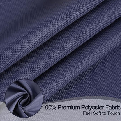 AooHome Small Shower Curtain Liner, Polyester Soft Solid Color Shower Curtain with Hooks for Hotel, Weighted Hem, Water Repellent, Navy Blue, 36x72 inch