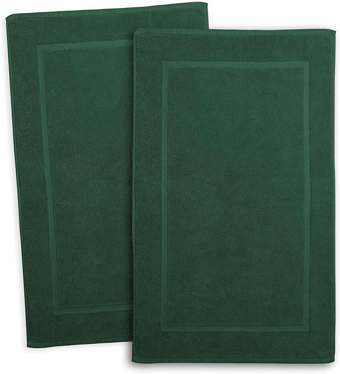 Hearth & Harbor Bath Mat Towels - 100% Ring Spun Cotton Luxury Towels - Ultra Soft & Highly Absorbent, Bathroom Towels, Floor Mat - Hunter Green