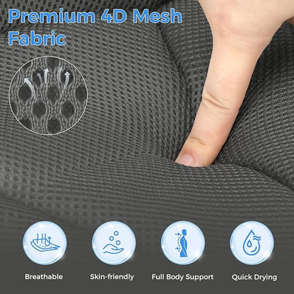 Full Body Bath Pillow for Tub Ergonomic Bathtub Pillow for Neck and Back Support,4D Mesh Bathtub Cushion with 10 Non-Slip Suction Cups