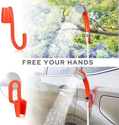 Portable Shower for Camping, 4400mAh Electric Portable Camping Shower with USB C Adapter, Outdoor Camp Pump with LED Camping Light, Multiple Power Supply Methods, for Hiking, Travel, Car