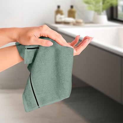 MyOwn Ultra Soft Cotton 6 -Piece Hand Towel Set 16x24 Inch, Ideal for use in Bathroom, Kitchen, Gym, Spa & General Cleaning, Compact & Lightweight Multi Purpose Hand Towels - Jade