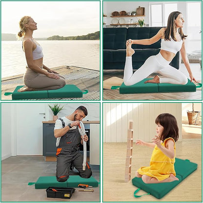 Kneeling Pad, Soft Foam Cushion for Knee Support, Water Resistant, Gardening, Baby Bath, Workout Supplies, Lightweight(Green)