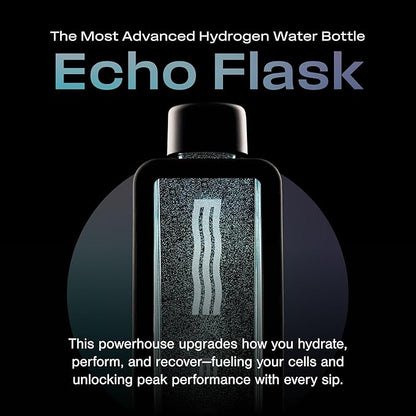 Echo Flask Hydrogen Water Bottle - Active Hydration Solution with Water Intake Tracking & LCD Touch Screen - Compact & Convenient - Transparent Hydrogen Flask - 12 oz