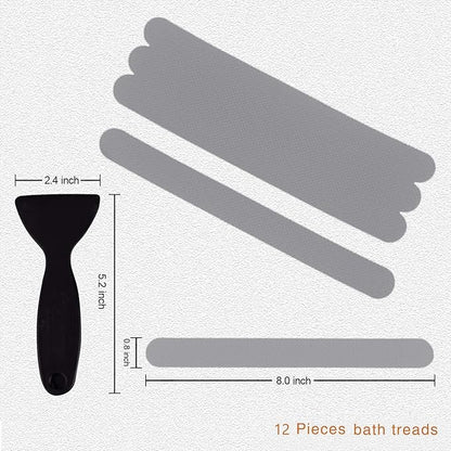 Anti Slip Shower Stickers, Safety Bathtub Strips Adhesive Decals with Premium Scraper for Bath Tub Shower Stairs Ladders Boats