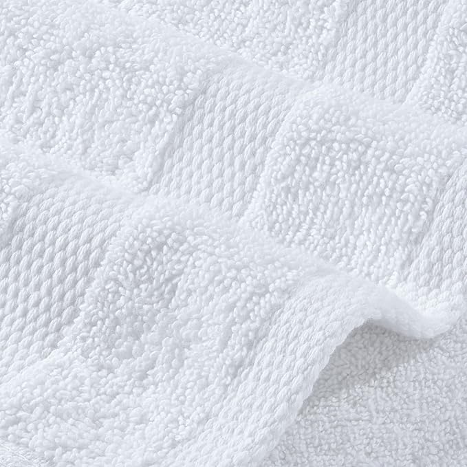 Wealuxe White Hand Towels for Bathroom [12 Pack] Cotton Hand Towel Bulk for Gym, Kitchen and Spa, 16x27 Inches Soft Highly Absorbent Quick Dry Terry Salon Towels