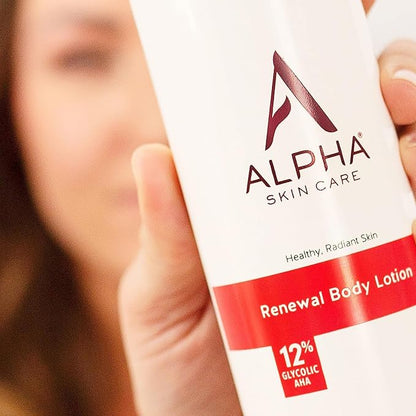Alpha Skin Care Revitalizing Body Lotion, 12% Glycolic AHA, Simple & Effective Daily Moisturizer Hydroxy Acid, Hydrates & Exfoliates for Soft, Smooth Skin, Anti-Aging, 12 Oz, Pack of 2