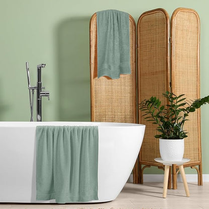 Elvana Home Cotton 2 Pack Oversized Bath Towel Set 28x55 inches, Large Bath Towels, Ultra Absorbant Compact Quickdry & Lightweight Towel, Ideal for Gym Travel Camp Pool - Jade