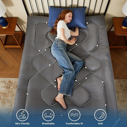 BEDLORE Twin Mattress Topper, Thick Pillow Top Pad for Back Pain Relief, Cooling Soft Mattress Cover with Deep Pockets 6-15 inch