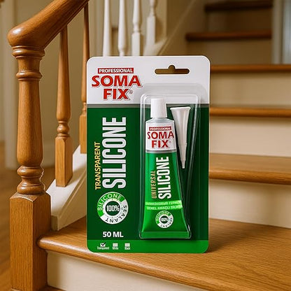 Silicone Caulk - Squeeze Tube Silicone Sealant for Wood, Kitchen, Bathroom, Sink, and Windows - Multi-Purpose & Waterproof (Clear)