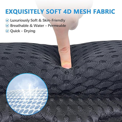 REEZEIVI Bath Pillows for Tub,Bath Pillow with 6 Non-Slip Suction Cups,Soft 4D Mesh Fabric,Bathtub Pillows for Tub Neck and Back Support,Extra Thick Luxury Bathtub Pillows,Black